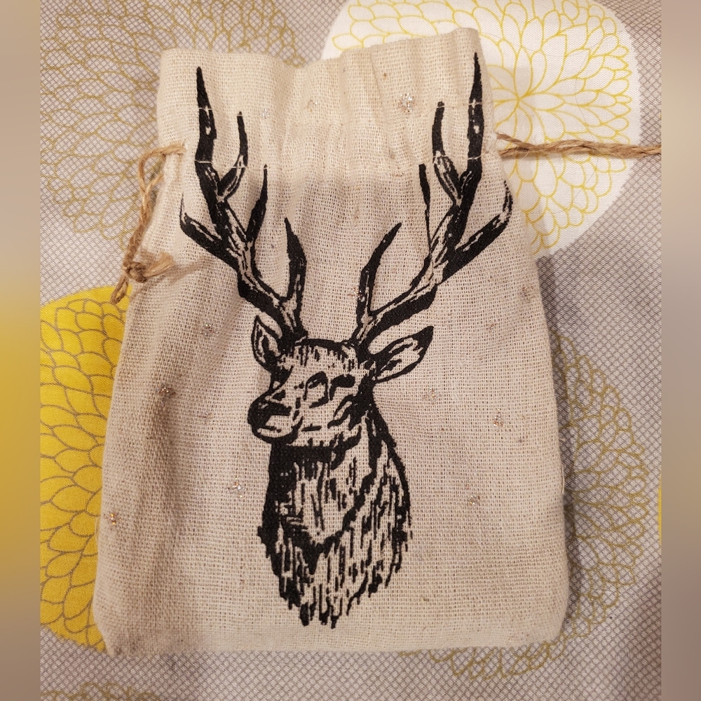 FREE With Purchase - Canvas Drawstring Bag with Deer Print